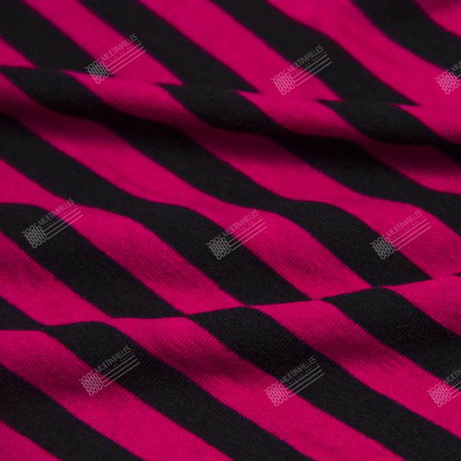 Multimailles | viscose - Noir sur fond Fushia